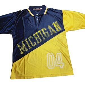Vintage Harlem Gear Michigan Wolverines Men's Size Large Jersey Warm Up Shirt